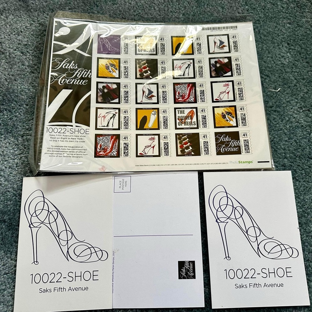Sak’s 5th Avenue 10022-Shoe Postage Stamps Brand New in package Collectors
